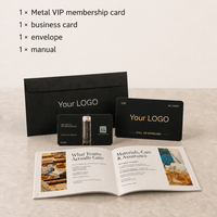 Luxuriöses Metall-VIP-Mitgliedskarten-Set mit Umschlag und Anleitung, Individuelles Logo mit Goldfolienprägung für Club, Hotel, Marke