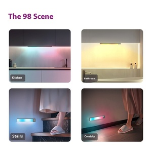 Wireless <b>Sensor</b> Cabinet <b>Light</b> <b>LED</b> Night <b>Lights</b> USB Rechargeable Lamp Bedroom Decor Detector Closet Room Aisle Backlight Lighting - Product Image 5