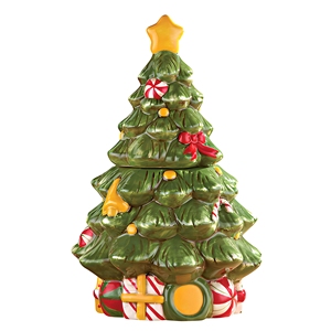 Ceramic <strong>Christmas</strong> <strong>Tree</strong> Dolomite Candy Cookie <strong>Jar</strong> - Product Image 1