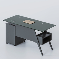 Nouveau meuble de bureau moderne en verre sans rayures, bureau de patron, ordinateur personnalisé, chaise de bureau unique, bureau de secrétaire, bureau de direction
