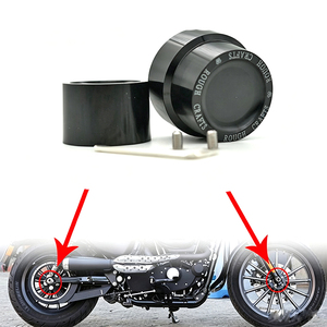 Couvercle d'axe de moto pour Harley 883 1200 X48 Softail, capuchons décoratifs d'axe de roue avant et arrière, en aluminium CNC noir - Product Image 2