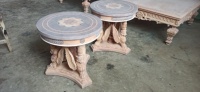 Table console en bois massif de style classique européen, sculptée à la main, style traditionnel pur, design antique pour la salle à manger et la décoration