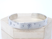 Ouj Pissenlit Personnaliser Gravure Bracelet avec Nom Gravé Motif Vieux Argent Vintage Pour Homme Manchette Bracelet avec Mots