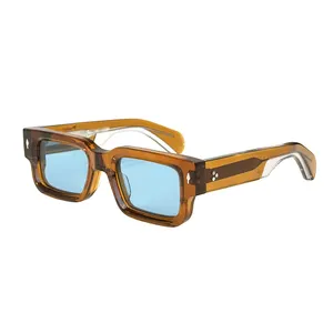 HGM Custom Logo Luxury Designer Polarized UV400 Sunglasses Mens Fashion Thick Acetate Frame Sunglasses Women