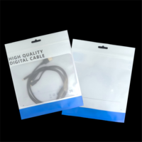 Custom Digital Cable Packaging Bags Computer Cable 3 Side Sealing Packaging Pouch Zipper Bag with clear Window
