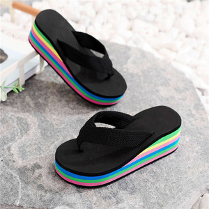 Sandalias de Verano Coloridas y Modernas para Mujer, <span class=keywords><strong>Chanclas</strong></span> con Suela de EVA, Parte Superior de Tela, Suela Gruesa - Product Image 3