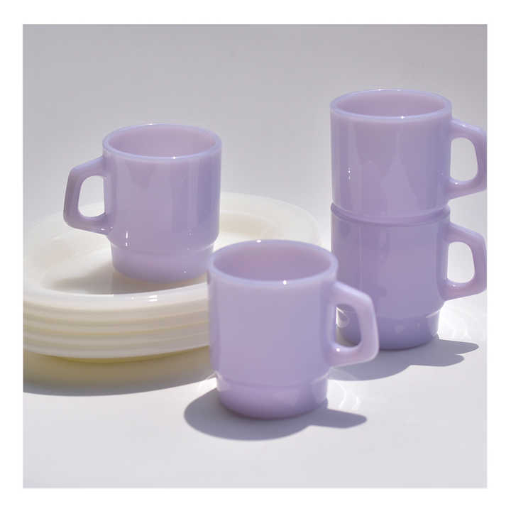 Wholesale Custom Logo Purple Eco Friendly Espresso Jade Mug Drinking Glass Coffee Cup Tea Mug