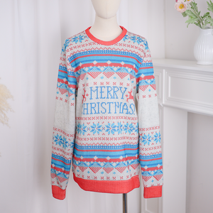<span class=keywords><strong>Pull</strong></span> de Noël personnalisé avec logo, col rond, tricoté, pour maman et papa, <span class=keywords><strong>pull</strong></span> de Noël moche en polyester - Product Image 1