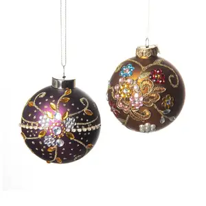 Оптовая продажа, выдувные персонализированные белые стеклянные Рождественские шары, украшения, подвесные стеклянные шары для украшения рождественской елки