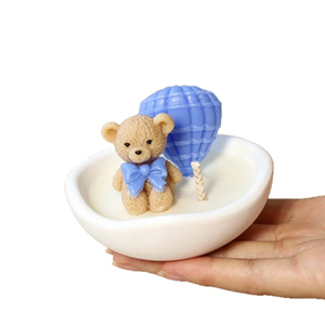 Creative <b>Bear</b> Gypsum Bowl Scented Candle for Home Ornament <b>Cute</b> Decorative Fragrance Wedding Gift Candle - Product Image 5