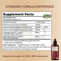 Gotas de Berberina OEM con Canela y Manzana |   Fórmula de Alta Potencia de 250 mg |   Suplemento de Apoyo al Metabolismo de la Glucosa de Marca Privada