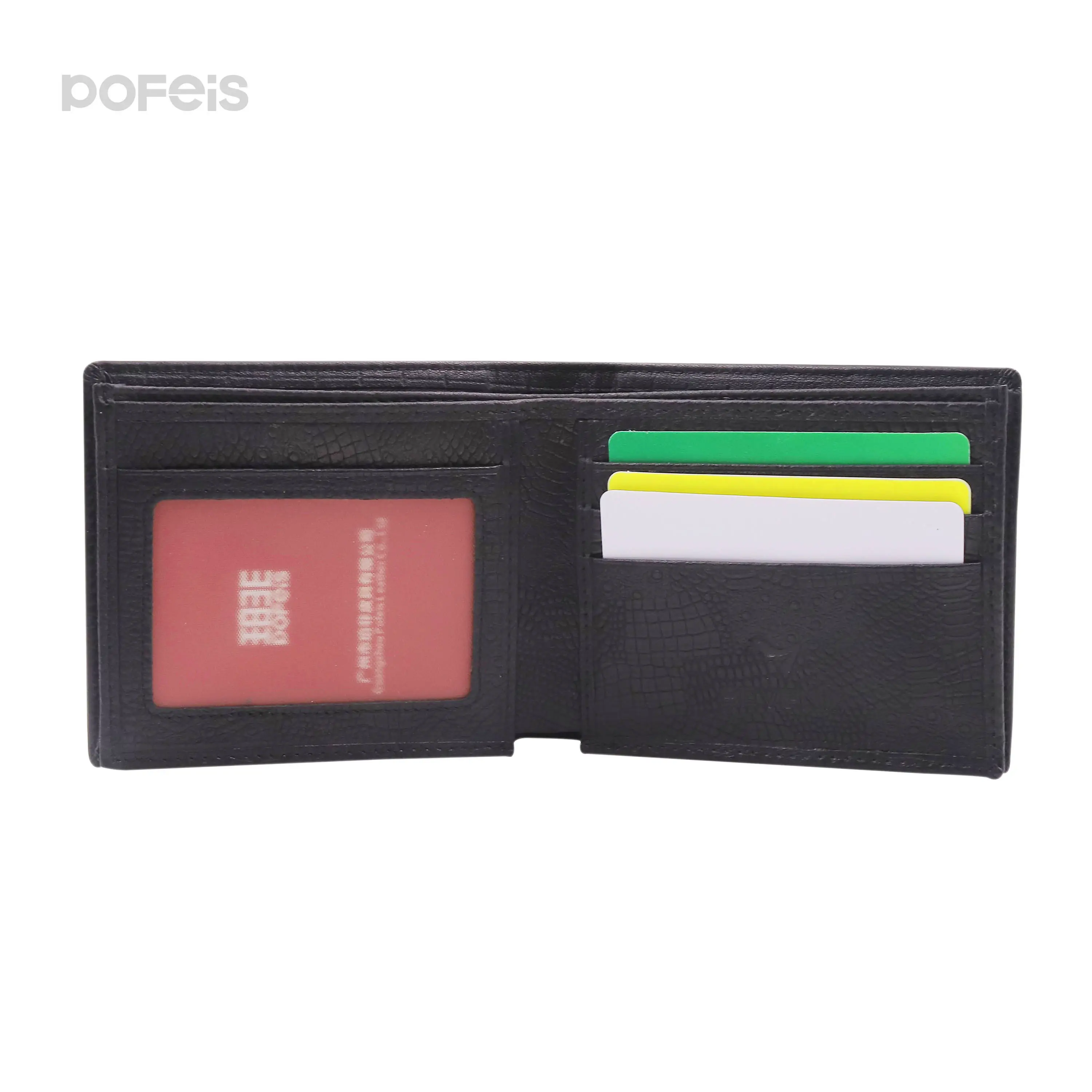 Mens Short Wallet Leather Male Casual Purse ID Cards Holder Clutch Coin Purse Money Pocket Bags Black