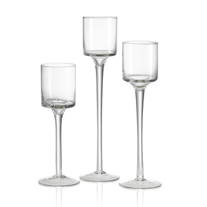 <strong>Set</strong> of <strong>3</strong> Elegant Tea Light Glass Candle Holders Wedding Xmas Table Centrepiece - Product Image 1