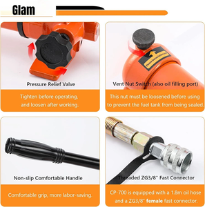 Oem להתאמה אישית לחץ גבוה 10000 psi פלדה חומר הידראולי צילינדר ידני הידראולי משאבת יד (CP-700) עבור עיבוד נוזלי - Product Image 5