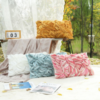 Innermor fait à la main romantique 3D géométrique fleur carré décoratif canapé coussin pour la maison ou l'hôtel pour les fêtes de la Saint-Valentin