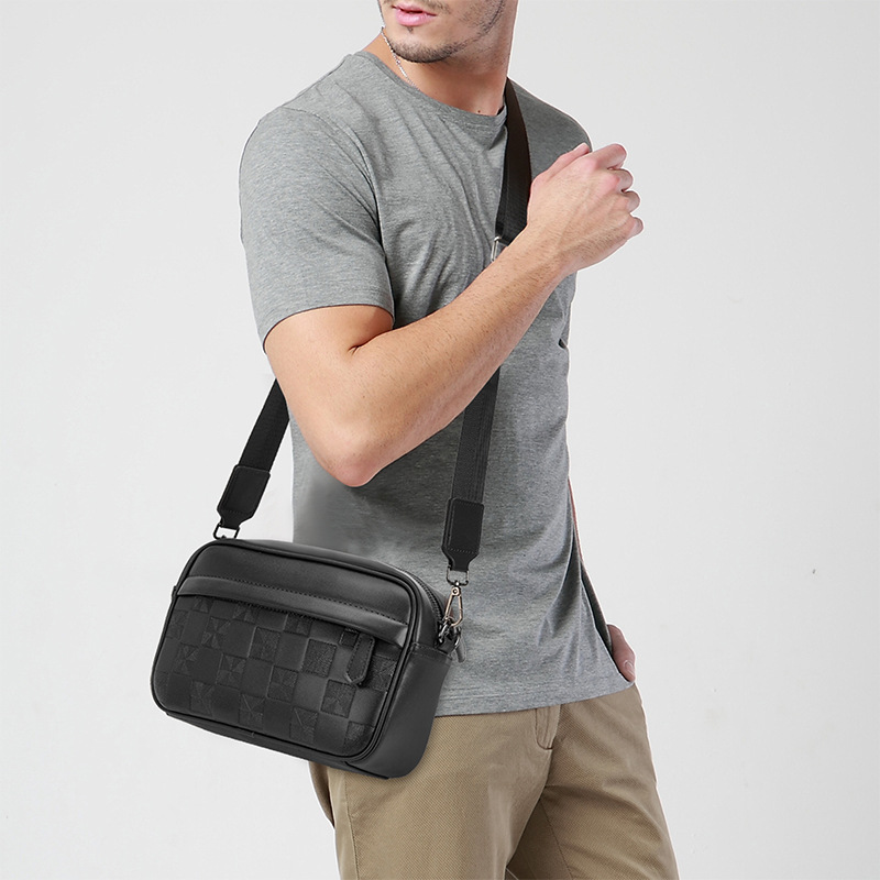 BM9758 Men's Embossed Crossbody Bag - Versatile & Trendy