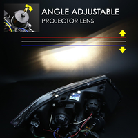 Phares avant à anneau halo 3D noirs, faisceau haut et bas avec clignotants ambrés, compatibles avec BMW 323i 06-08 / 325i 05-08 berline 4 portes