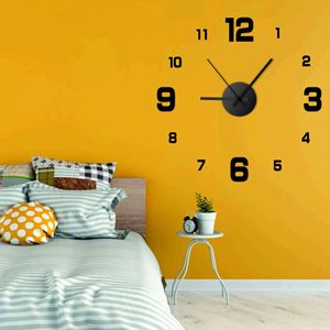Night Luminous Large Wall C 50 cm lock acrilico Sticker Light at Dark Quartz Living Room orologi creativi wall home decor - Product Image 4