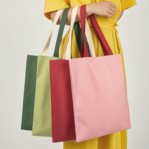 Trendy 100% Cotton Tote Bags with Custom Logo Colorful Handheld Shopping & Promotional Canvas Bags