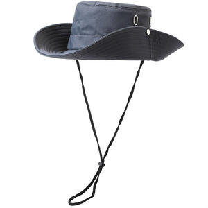 Outdoor fisherman's hats protective strings denim wide-brimmed spring and summer sports fishing casual mountaineering hats