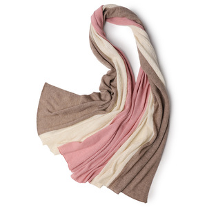 Bufanda de Cachemira Tejida de Longitud Media con Bloques de Color, Chal Cálido y Moderno para Mujer, Otoño Invierno - Product Image 5