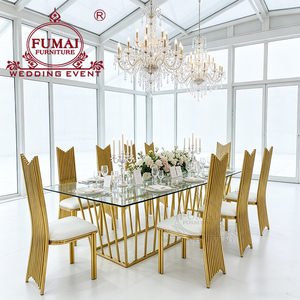 Banquet hall stainless steel <b>space</b> <b>saving</b> complete 12 seater dining <b>table</b> - Product Image 2