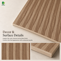Contreplaqué plaqué ruban Jinbase W-FM-101, couleur taupe chaud, qualité E0, 1220x2440mm, placage Dongguan, panneau de fibres de bois de qualité AAA, miroir