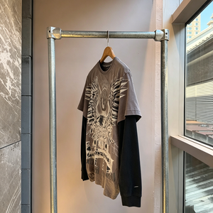 Camiseta de Manga Larga Personalizada, Extra Grande, Estilo Vintage, Lavado Ácido, Doble Capa, para Hombre, Algodón, Impresión <span class=keywords><strong>DGT</strong></span>, Estilo Y2K, Streetwear, OEM, ODM - Product Image 4