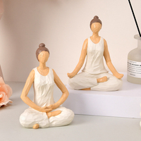 Statue de méditation élégante en résine, cadeau zen apaisant, décoration artistique pour salle de thé, accent artistique pour la maison