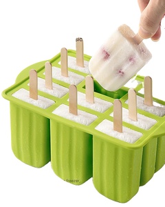 Khuôn Làm Kem Sữa Chua Đông Lạnh Bằng Silicon 12 Khoang Không Chứa Bpa Mùa Hè Mới Để Tự Làm Với Que Gỗ - Product Image 1