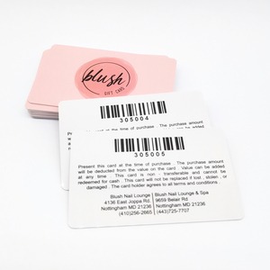 Carte de chèque cadeau en plastique au design personnalisé avec valeur unique et code <span class=keywords><strong>à</strong></span> barres - Product Image 3