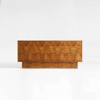 Commode moderne minimaliste en bois massif plaqué bois de frappe, armoire de rangement à 6 tiroirs pour chambre à coucher, commode, buffet