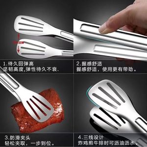 Stainless Steel Food Clips Thickened Heat Resistant Three Line Design For Pancakes Hot Pot Barbecue Deep Frying Kitchen Use - Product Image 5