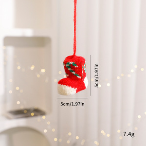 Nouveauté 2026 : Décorations <span class=keywords><strong>de</strong></span> Noël à suspendre pour sapin, en crochet, en forme <span class=keywords><strong>de</strong></span> chaussettes et bottes - Product Image 3