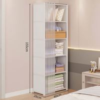 Armoire de rangement pliable moderne en tissu non tissé, petite et économique, avec rideau de porte, pour atelier et salon