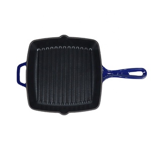 Cast Iron Enamel Non-Stick Multi <strong>Grill</strong> <strong>Pan</strong> Baking Cook Square Fry <strong>Pan</strong> for Outdoor Cooking - Product Image 4
