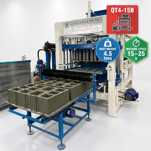 Machine de fabrication de blocs de béton entièrement automatique QT4-15B, haute capacité de production, machine à briques hydraulique robuste pour le marché <span class=keywords><strong>africain</strong></span> - Product Image 1