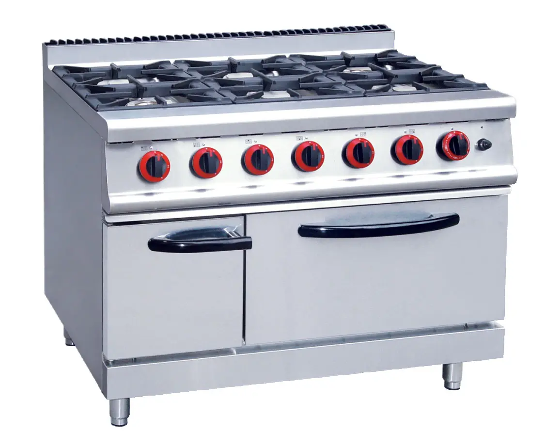 Attrezzatura da cucina professionale quattro fuochi a gas con forno a Guangzhou fabbrica diretta set completo fornitura di attrezzature da cucina