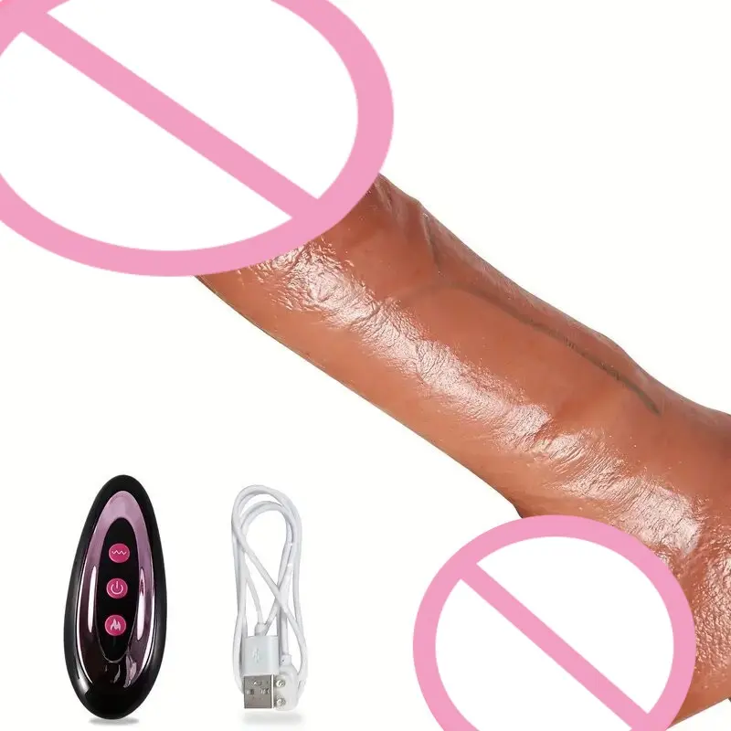 Dildo produk seks wanita simulasi elektrik dildo pemanas getar teleskopik masturbator