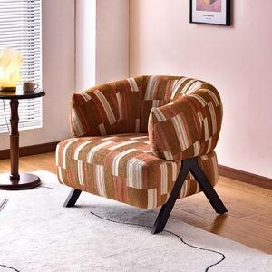 Sillón nórdico moderno de lujo de madera maciza con tapicería de tela-Sofá de ocio <span class=keywords><strong>para</strong></span> dormitorio y sala de estar - Product Image 2