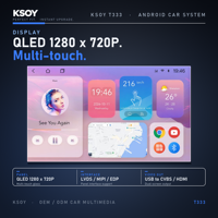 Écran Android pour voiture KSOY, autoradio Android 10 pouces, lecteur Android pour voiture 9 pouces avec IA, Bluetooth, suppression du bruit vocal