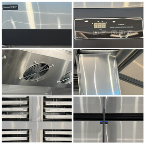 Réfrigérateur commercial vertical à quatre portes en acier inoxydable pour cuisine, avec refroidissement par air et tiroirs de rangement, modèle B - Product Image 6