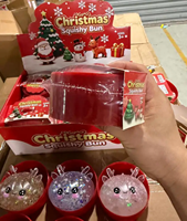 Jouet sensoriel de Noël en forme de boulette à presser, avec sac de simulation et panier de cuisson vapeur, perles éclatantes, jouet de décompression doux à rebond lent