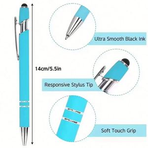 Bolígrafo con Punta Táctil, de Goma Suave y Plástico, 2 en 1, con Logotipo Personalizado, Bolígrafos Metálicos de Lujo para Oficina - Product Image 3