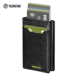 TILONSTAR TVC124 Porte-cartes de voyage RFID Business Leather Aluminium Credit Card Holder pour hommes - Product Image 1