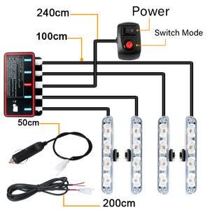 Yosovlampada 16 LED ad alta luminosità griglia luce cablata di controllo per <span class=keywords><strong>uno</strong></span> a quattro cofano auto lampeggiante luce di avvertimento modelli X5 x 6 città - Product Image 2