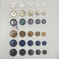 Boutons en résine plastique style européen à 4 trous, logo gravé personnalisé, dos plat, pour vestes homme/femme, marron, vêtements