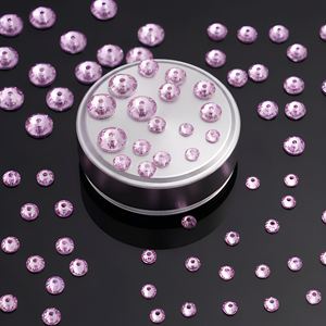 Cuentas de diamante de resina epoxi de amatista clara de 5 mm con parte trasera plana y orificio central para coser, pedrería para confección de prendas, dijes, colgantes, accesorios DIY - Product Image 5