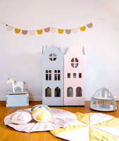 Maison de poupée Montessori, ensemble de jeu 3D à construire soi-même, puzzle éducatif, séparateur d'espace, dressing, chambre, cuisine, salle de bain