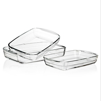 Plaque de verre carrée résistante à la chaleur en borosilicate 1L pour la cuisson des aliments Plaque de cuisson carrée en verre trempé